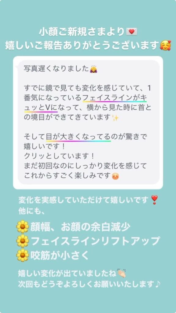 目の開き 小顔・フェイスライン