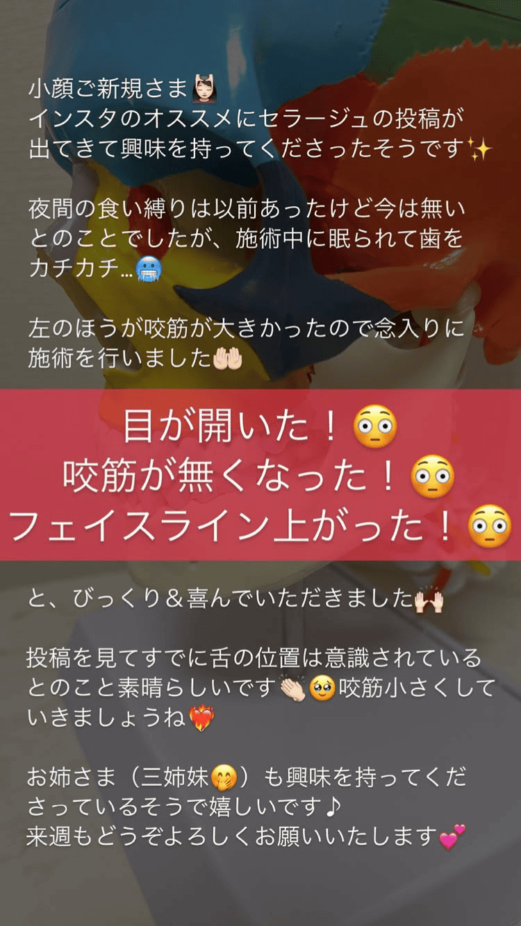 目の開き 食いしばり・咬筋 小顔・フェイスライン